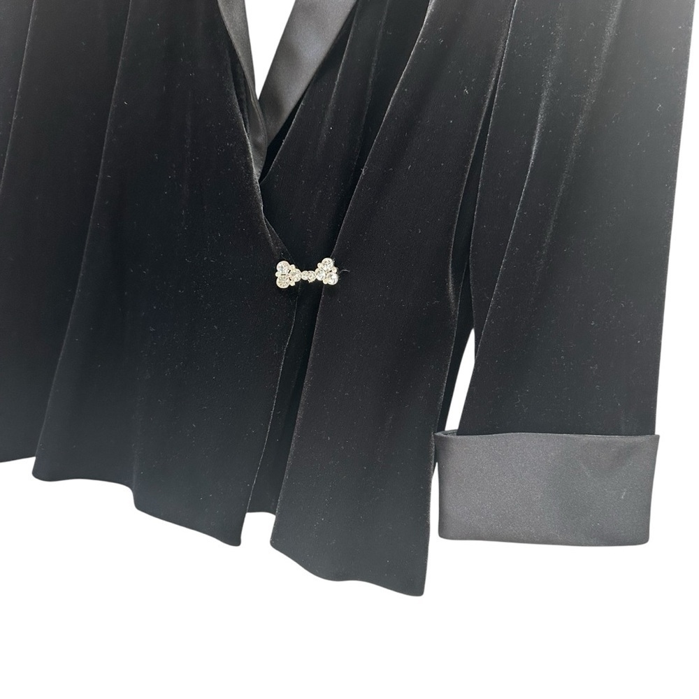 Alex Evenings Black Velvet Blouse Jacket, 10 - Picture 5 of 6